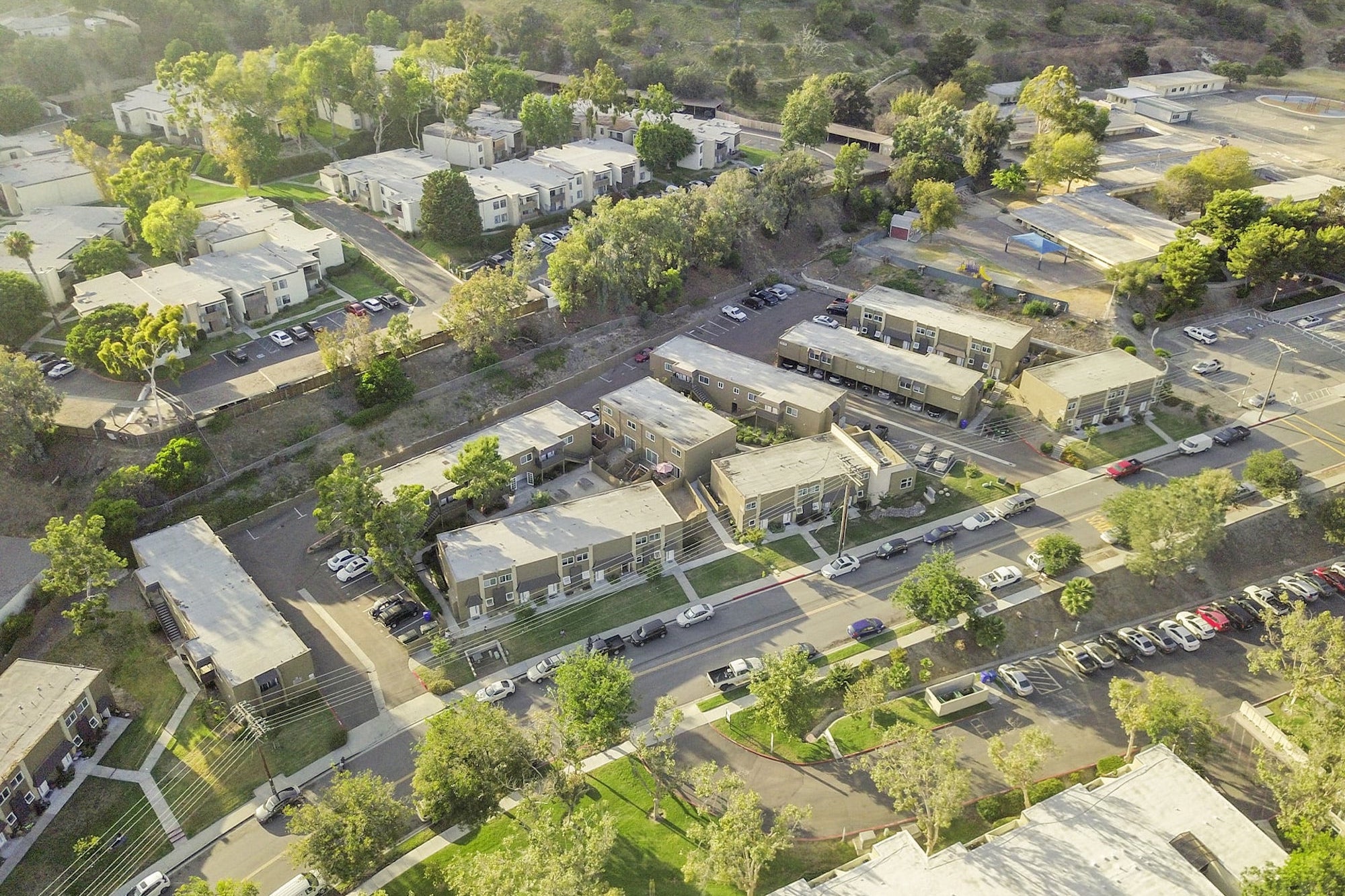 aerial photo of apartments Structure PMG